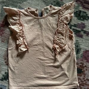 H&M Light Pink Ruffle Sleeve Tee